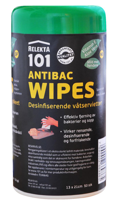 Våtservietter antibakteriell 50 stk.